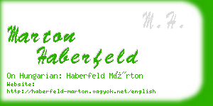 marton haberfeld business card
